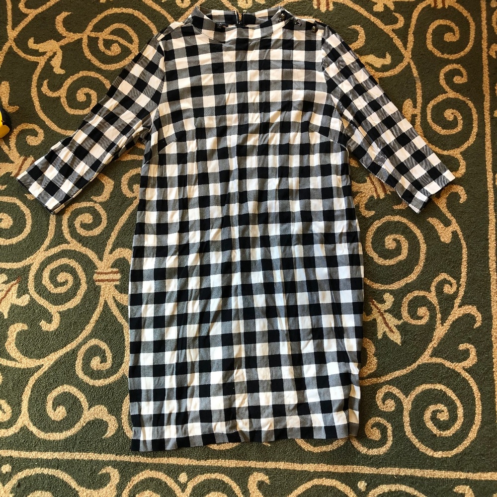 Talbots 3/4 Sleeve Hunter Plaid Dress 2x womens